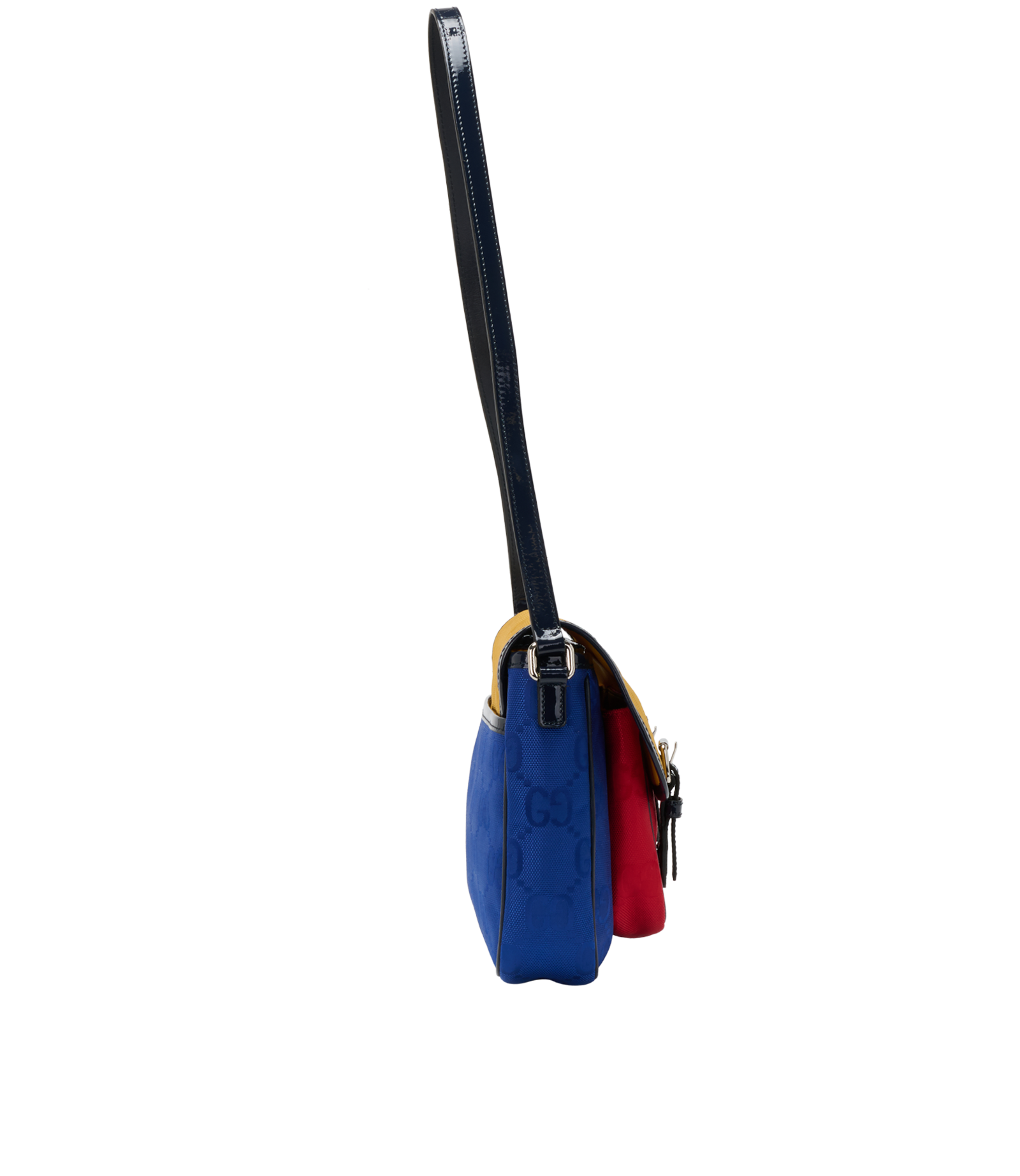 GG Colour Block Messenger, &pound;320, Handbags, Blue/Red/Yellow, Nylon, Side view